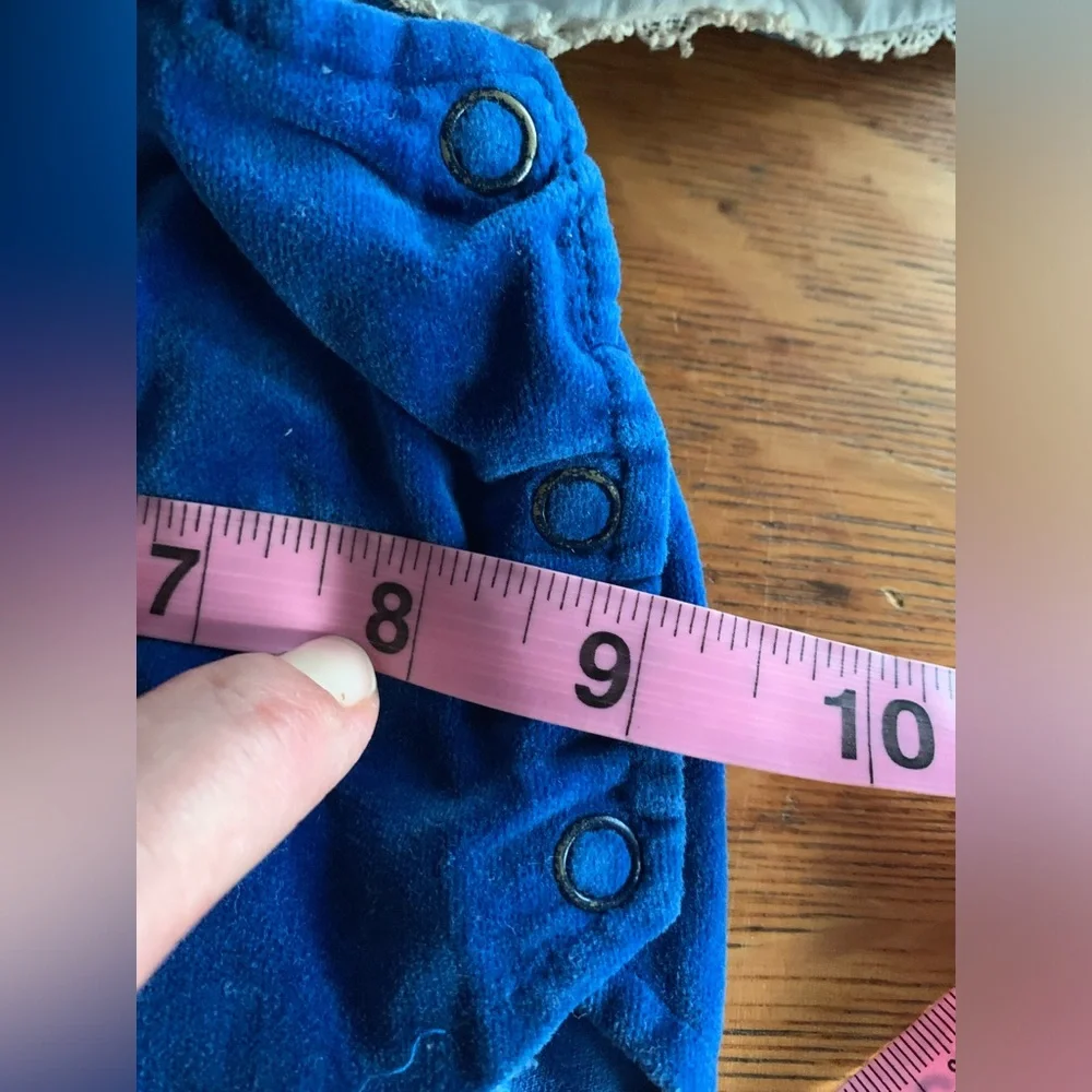 Vintage Toddle Tyke 2 Piece Blue Velvet Baby Outfit 6 Months Nostalgia Infant